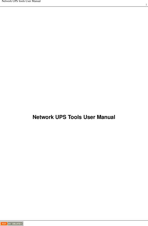 NUT manual pages. . Nut ups manual